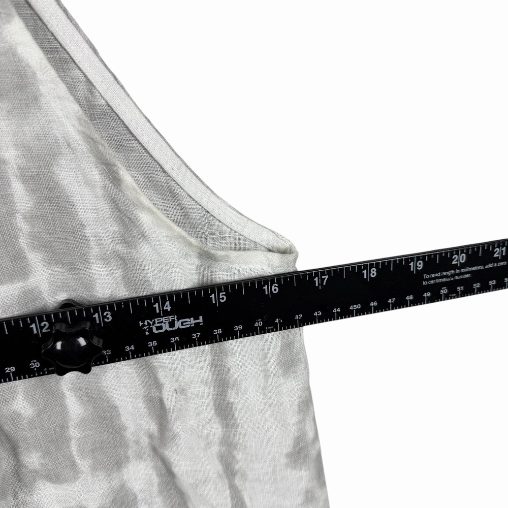 Allegra Masetti Gray/White Size S Maxi Sleeveless Ruffle Hem Dress 100% Linen - Picture 4 of 8